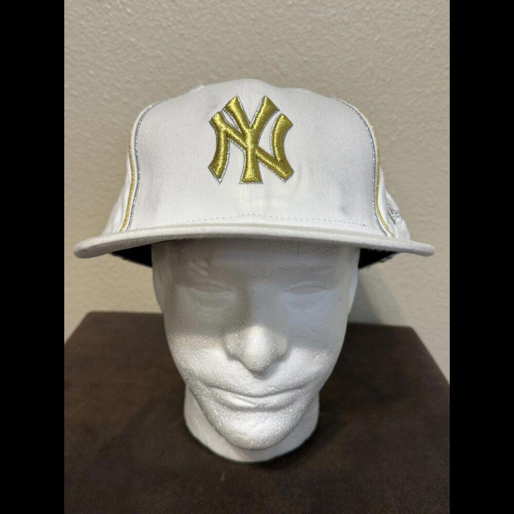 NEW YORK YANKEES Baseball New Era 8 Cap MLB Hat 59FIFTY NEW Gold Silver White